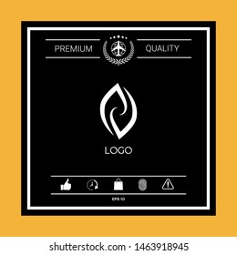 Logotype - two hemispheres of the brain, two leaves, two spirals, fire tongues - a symbol of interaction, psychological assistance and support.