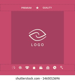 Logotype - two hemispheres of the brain, two leaves, two spirals, an eye with a pupil - a symbol of interaction, vision, clarity.