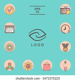Logotype - two hemispheres of the brain, two leaves, two spirals, an eye with a pupil - a symbol of interaction, vision, clarity.