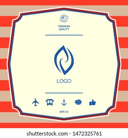 Logotype - two hemispheres of the brain, two leaves, two spirals, fire tongues - a symbol of interaction, psychological assistance and support.