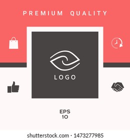 Logotype - two hemispheres of the brain, two leaves, two spirals, an eye with a pupil - a symbol of interaction, vision, clarity.