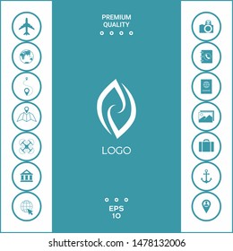 Logotype - two hemispheres of the brain, two leaves, two spirals, fire tongues - a symbol of interaction, psychological assistance and support.