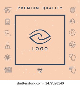 Logotype - two hemispheres of the brain, two leaves, two spirals, an eye with a pupil - a symbol of interaction, vision, clarity.