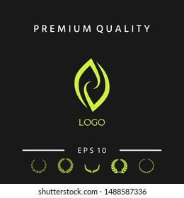 Logotype - two hemispheres of the brain, two leaves, two spirals, fire tongues - a symbol of interaction, psychological assistance and support.