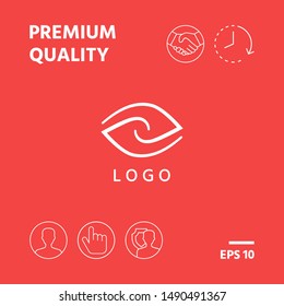 Logotype - two hemispheres of the brain, two leaves, two spirals, an eye with a pupil - a symbol of interaction, vision, clarity.