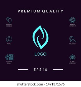 Logotype - two hemispheres of the brain, two leaves, two spirals, fire tongues - a symbol of interaction, psychological assistance and support.