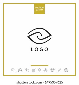 Logotype - two hemispheres of the brain, two leaves, two spirals, an eye with a pupil - a symbol of interaction, vision, clarity.