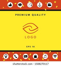 Logotype - two hemispheres of the brain, two leaves, two spirals, an eye with a pupil - a symbol of interaction, vision, clarity.