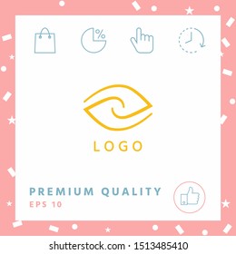Logotype - two hemispheres of the brain, two leaves, two spirals, an eye with a pupil - a symbol of interaction, vision, clarity.