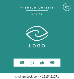 Logotype - two hemispheres of the brain, two leaves, two spirals, an eye with a pupil - a symbol of interaction, vision, clarity.