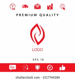 Logotype - two hemispheres of the brain, two leaves, two spirals, fire tongues - a symbol of interaction, psychological assistance and support.