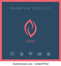 Logotype - two hemispheres of the brain, two leaves, two spirals, fire tongues - a symbol of interaction, psychological assistance and support.