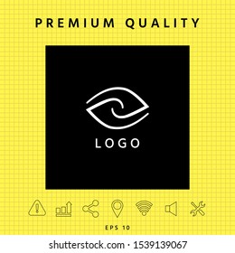 Logotype - two hemispheres of the brain, two leaves, two spirals, an eye with a pupil - a symbol of interaction, vision, clarity.