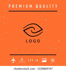 Logotype - two hemispheres of the brain, two leaves, two spirals, an eye with a pupil - a symbol of interaction, vision, clarity.