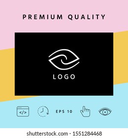 Logotype - two hemispheres of the brain, two leaves, two spirals, an eye with a pupil - a symbol of interaction, vision, clarity.