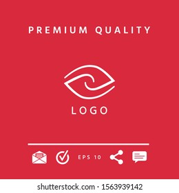 Logotype - two hemispheres of the brain, two leaves, two spirals, an eye with a pupil - a symbol of interaction, vision, clarity.