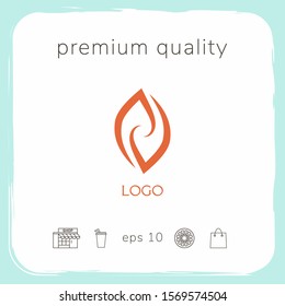 Logotype - two hemispheres of the brain, two leaves, two spirals, fire tongues - a symbol of interaction, psychological assistance and support.