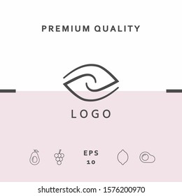 Logotype - two hemispheres of the brain, two leaves, two spirals, an eye with a pupil - a symbol of interaction, vision, clarity.