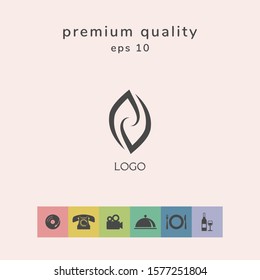 Logotype - two hemispheres of the brain, two leaves, two spirals, fire tongues - a symbol of interaction, psychological assistance and support.