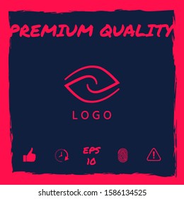 Logotype - two hemispheres of the brain, two leaves, two spirals, an eye with a pupil - a symbol of interaction, vision, clarity.