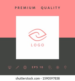 Logotype - two hemispheres of the brain, two leaves, two spirals, an eye with a pupil - a symbol of interaction, vision, clarity.