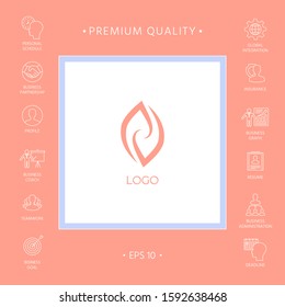 Logotype - two hemispheres of the brain, two leaves, two spirals, fire tongues - a symbol of interaction, psychological assistance and support.