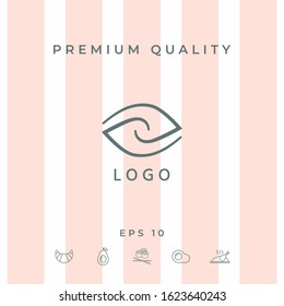 Logotype - two hemispheres of the brain, two leaves, two spirals, an eye with a pupil - a symbol of interaction, vision, clarity.