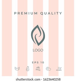 Logotype - two hemispheres of the brain, two leaves, two spirals, fire tongues - a symbol of interaction, psychological assistance and support.