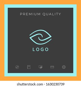 Logotype - two hemispheres of the brain, two leaves, two spirals, an eye with a pupil - a symbol of interaction, vision, clarity.