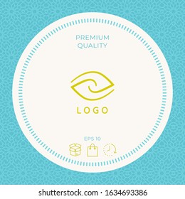 Logotype - two hemispheres of the brain, two leaves, two spirals, an eye with a pupil - a symbol of interaction, vision, clarity.