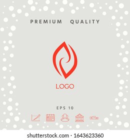 Logotype - two hemispheres of the brain, two leaves, two spirals, fire tongues - a symbol of interaction, psychological assistance and support.