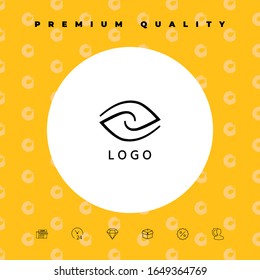 Logotype - zwei Hirnhemisphären, zwei Blätter, zwei Spiralen, ein Auge mit einem Schüler - ein Symbol für Interaktion, Sehen, Klarheit.