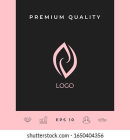 Logotipo - dos hemisferios del cerebro, dos hojas, dos espirales, lenguas de fuego - un símbolo de interacción, asistencia psicológica y apoyo.
