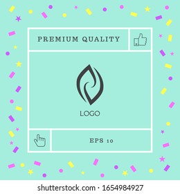 Logotype - two hemispheres of the brain, two leaves, two spirals, fire tongues - a symbol of interaction, psychological assistance and support.