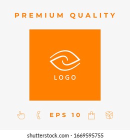 Logotype - two hemispheres of the brain, two leaves, two spirals, an eye with a pupil - a symbol of interaction, vision, clarity.