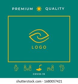 Logotype - two hemispheres of the brain, two leaves, two spirals, an eye with a pupil - a symbol of interaction, vision, clarity.