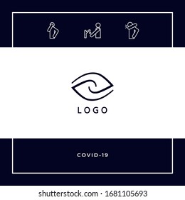 Logotype - two hemispheres of the brain, two leaves, two spirals, an eye with a pupil - a symbol of interaction, vision, clarity.