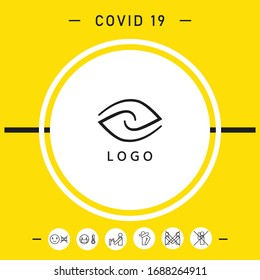 Logotype - two hemispheres of the brain, two leaves, two spirals, an eye with a pupil - a symbol of interaction, vision, clarity.