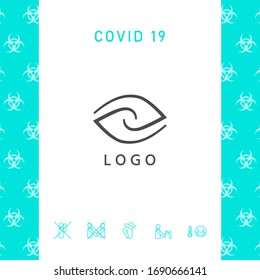 Logotype - two hemispheres of the brain, two leaves, two spirals, an eye with a pupil - a symbol of interaction, vision, clarity.