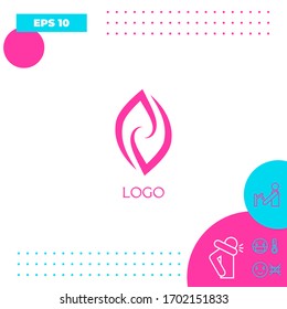 Logotype - two hemispheres of the brain, two leaves, two spirals, fire tongues - a symbol of interaction, psychological assistance and support.