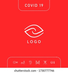 Logotype - two hemispheres of the brain, two leaves, two spirals, an eye with a pupil - a symbol of interaction, vision, clarity.