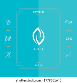 Logotype - two hemispheres of the brain, two leaves, two spirals, fire tongues - a symbol of interaction, psychological assistance and support.