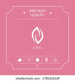 Logotype - two hemispheres of the brain, two leaves, two spirals, fire tongues - a symbol of interaction, psychological assistance and support.