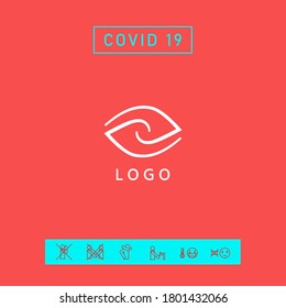 Logotype - two hemispheres of the brain, two leaves, two spirals, an eye with a pupil - a symbol of interaction, vision, clarity.