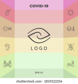 Logotype - two hemispheres of the brain, two leaves, two spirals, an eye with a pupil - a symbol of interaction, vision, clarity.