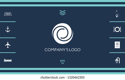 Logotype - two spirals in a circle - a flower bud, camera aperture - a symbol of interaction, growth, development, enlightenment, beauty and wisdom.
