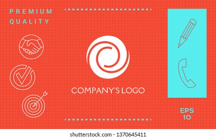Logotype - two spirals in a circle - a flower bud, camera aperture - a symbol of interaction, growth, development, enlightenment, beauty and wisdom.