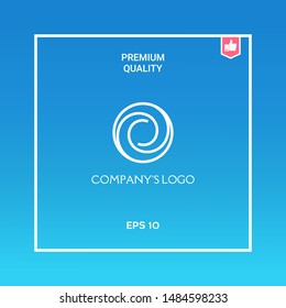 Logotype - two spirals in circle - a flower bud, camera aperture - a symbol of interaction, new ideas, development, enlightenment and wisdom.