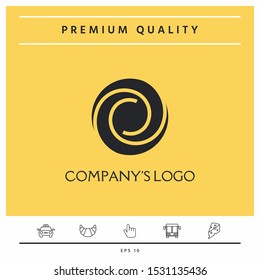 Logotype - two spirals in a circle - a flower bud, camera aperture - a symbol of interaction, growth, development, enlightenment, beauty and wisdom.