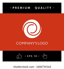 Logotype - two spirals in a circle - a flower bud, camera aperture - a symbol of interaction, growth, development, enlightenment, beauty and wisdom.